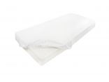 Prześcieradło jersey z laycrą 160x200 + 30 cm z gumką białe lycra